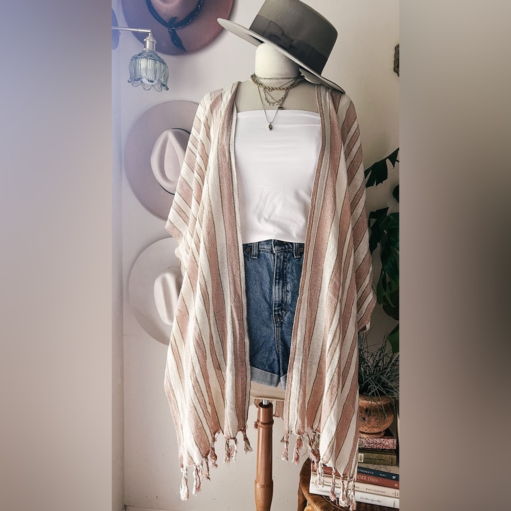 Revolve‎ RAYS FOR DAYS Cococabana Striped Cotton Kimono Coverup ONE SIZE